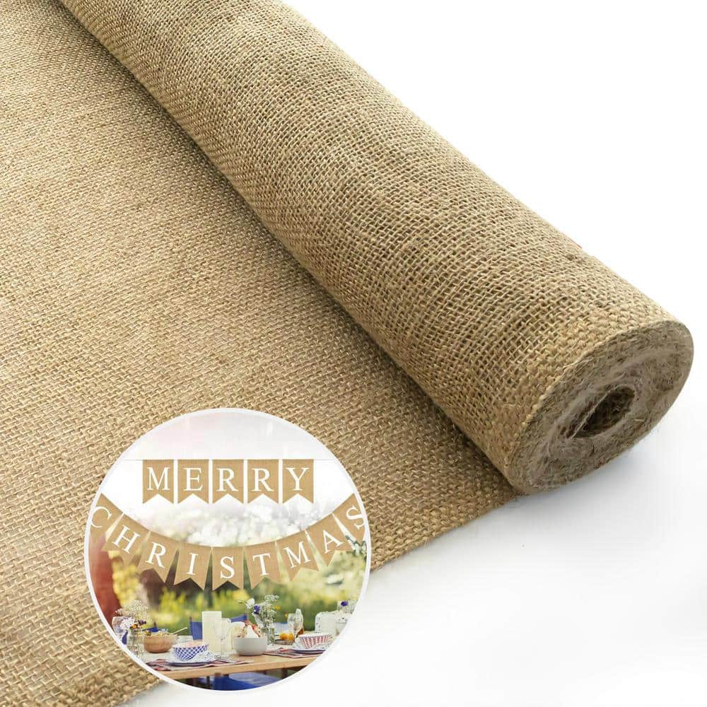 Wellco 3 ft. x 50 ft. Gardening Burlap Roll-Natural Burlap Fabric for Weed Barrier, Tree Wrap, Plant Cover