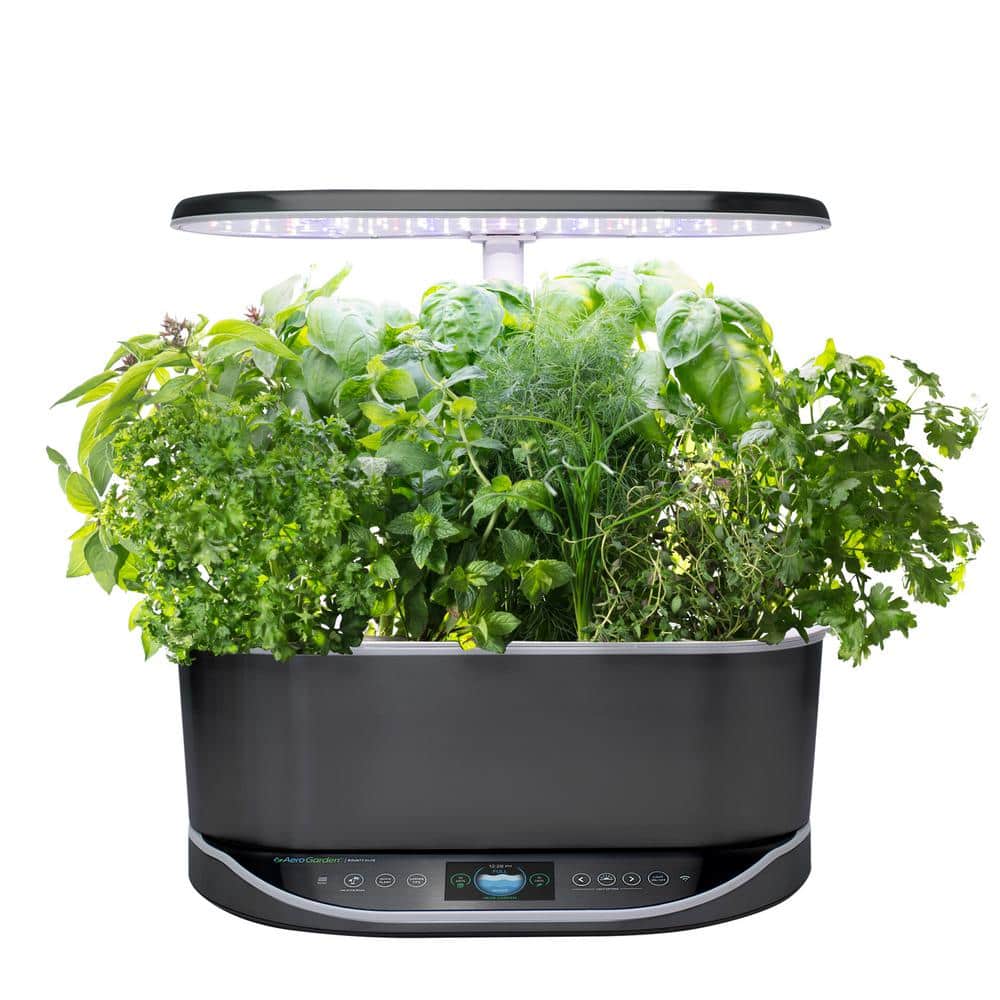 AeroGarden Bounty Elite Platinum Stainless - In Home Garden with Gourmet Herb Seed Pod Kit (Alexa Enabled)