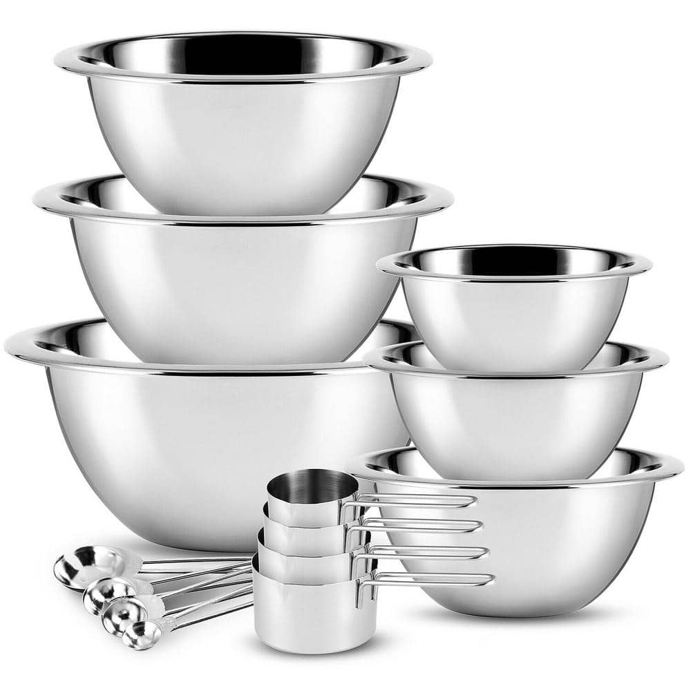 EATEX Nest Plus 14-Piece Stainless Steel Kitchen Baking Mixing Bowl Set W/Measuring Cups