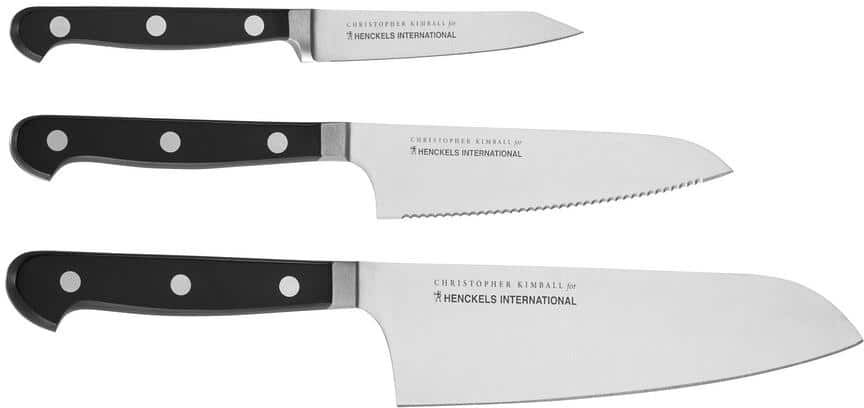 Henckels Christopher Kimball Stainless Steel German 3-Piece Must Have Knife Set