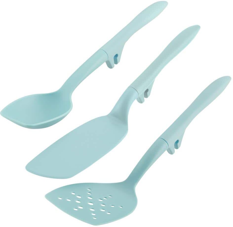 Rachael Ray Tools and Gadgets Lazy Spoon and Flexi Turner Set, 3-Piece, Light Blue