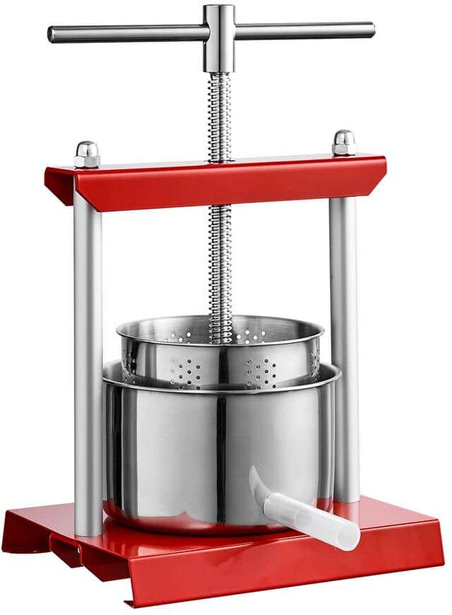 VEVOR Fruit Wine Press, 0.8 gal./3 l, 2-Stainless Steel Barrels, Manual Juice Maker for Outdoor, Kitchen, and Home