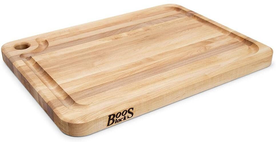 JOHN BOOS 20 in. x 15 in. Rectangular Wood Edge Grain Cutting Board with Juice Groove