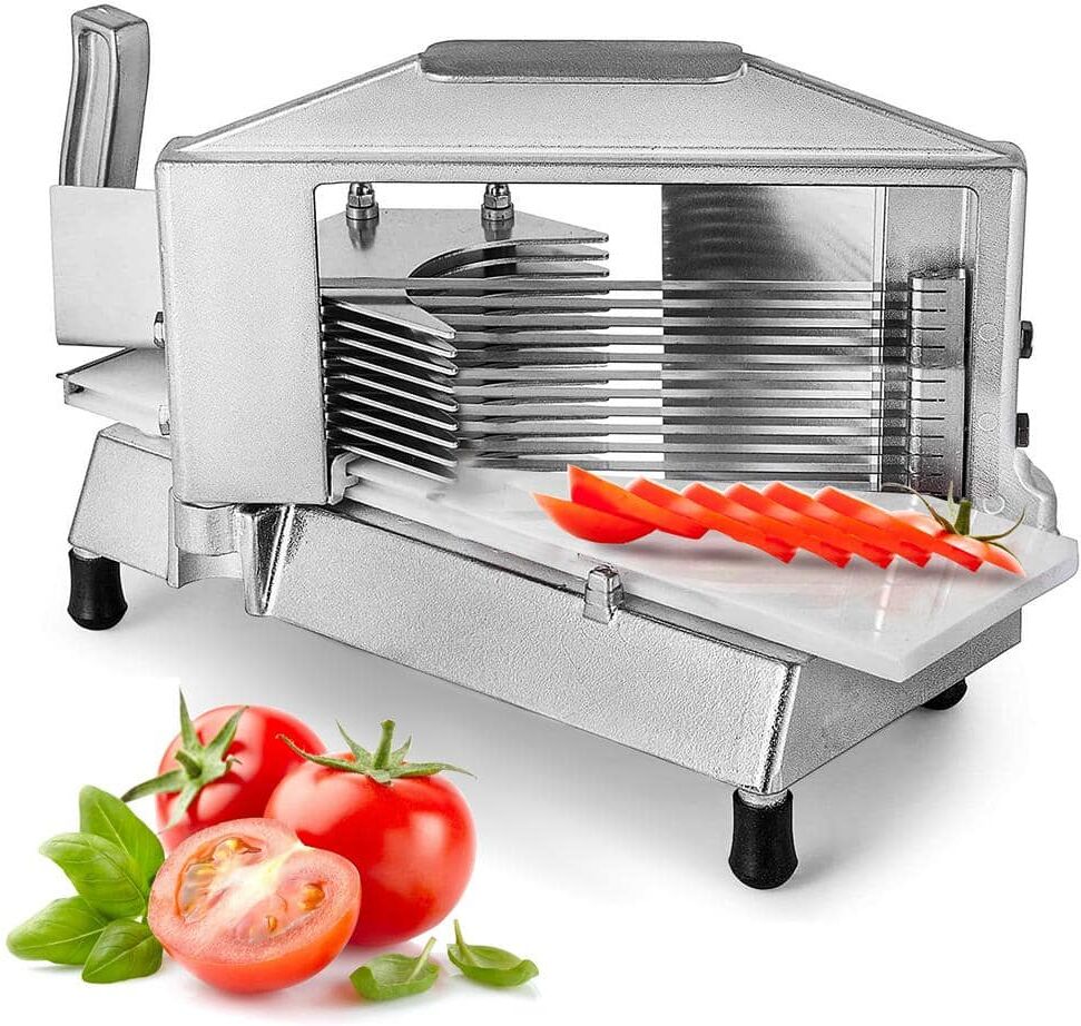 VEVOR 3/16 in. Heavy Duty Tomato Slicer Commercial Vegetable Slicer Tomato Cutter with Built-in Cutting Board for Home Use