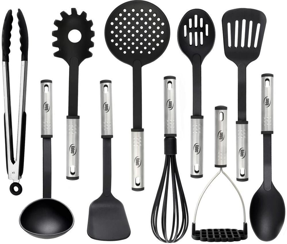 Kaluns Nylon Black Stainless Steel Cooking Utensils (Set of 10)