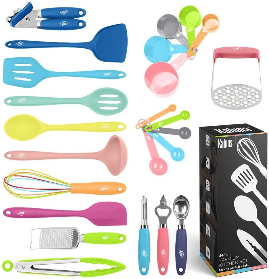 Kaluns Silicone Mixed Kitchen Utensil (Set of 24)