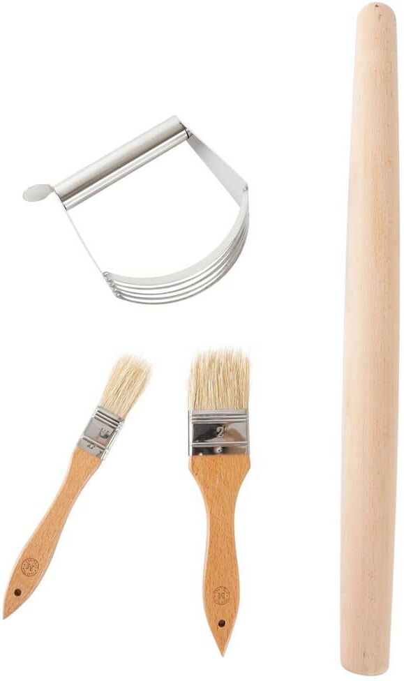 MARTHA STEWART 4-Piece Wood and Stainless Steel Baking Gadget Set