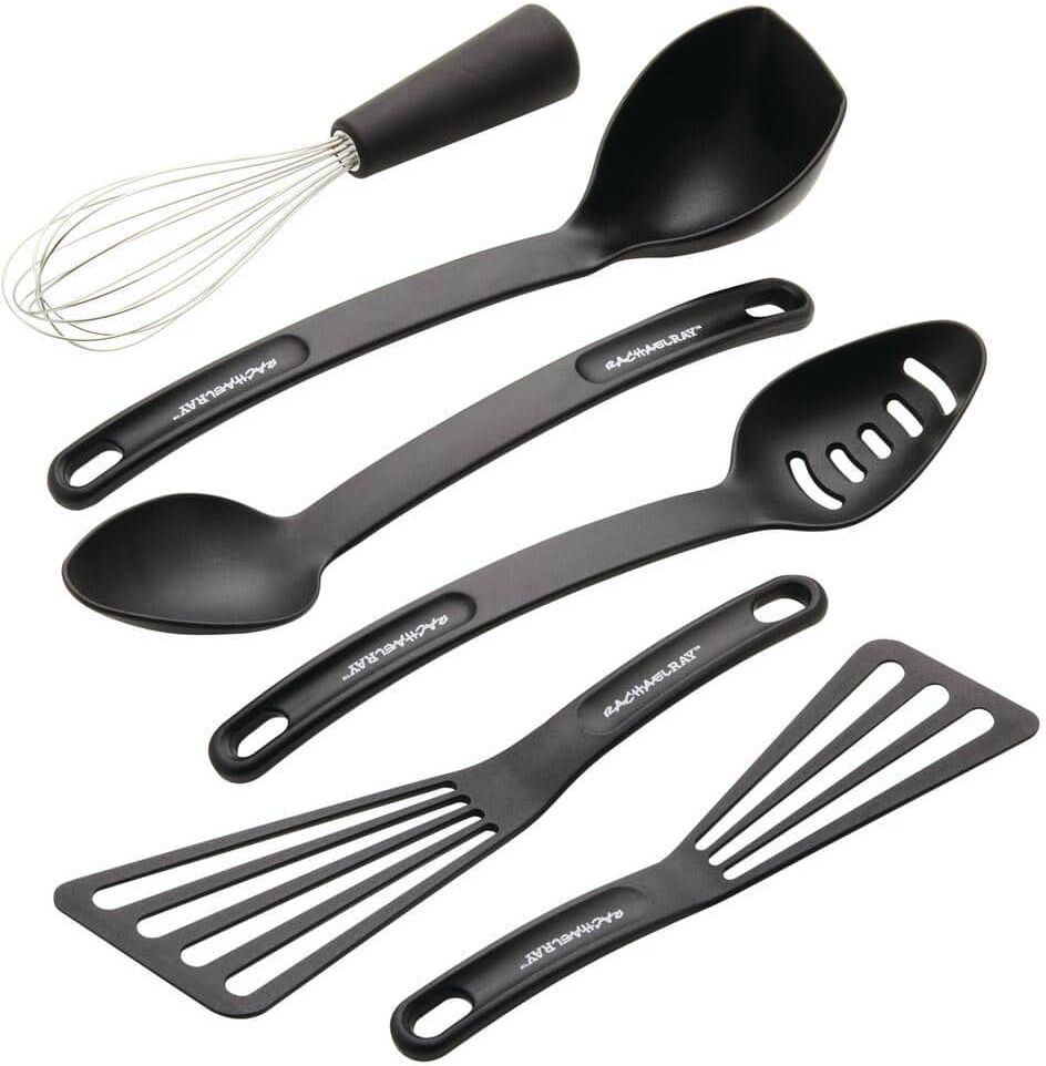 Rachael Ray 6-Piece Black Tools and Gadgets Kitchen Utensil Set