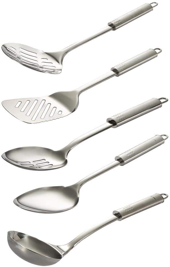 Hutzler 5-Piece Stainless Steel Cooking Utensils Set