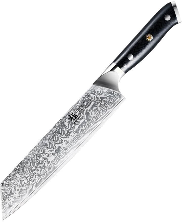 KYOKU 8.5 in. VG10 Damascus Stainless Steel Full Tang Japanese Chef's Knife with Silver Ion Blade G10 Handle Mosaic Pin