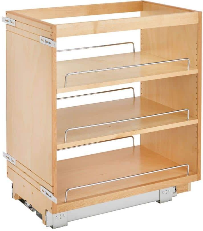 Rev-A-Shelf Natural Maple 14 in. Pull Out Kitchen Cabinet Organizer Pantry Spice Rack