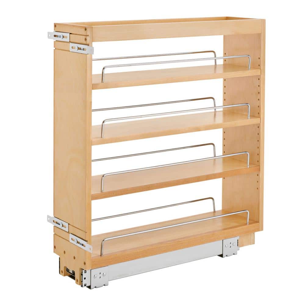 Rev-A-Shelf Natural Maple 6 in. Pull Out Kitchen Cabinet Organizer Pantry Spice Rack