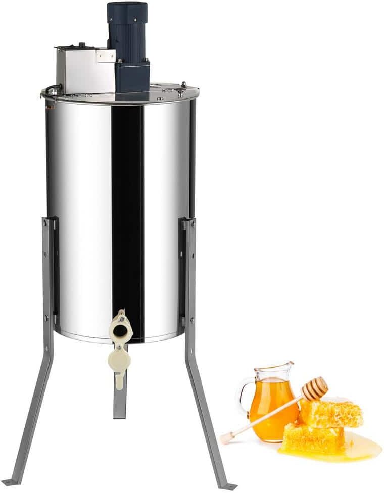 VEVOR Electric Honey Extractor 2/4 Frame Stainless Steel Beekeeping Extraction with Transparent Lid Honeycomb Drum Spinner