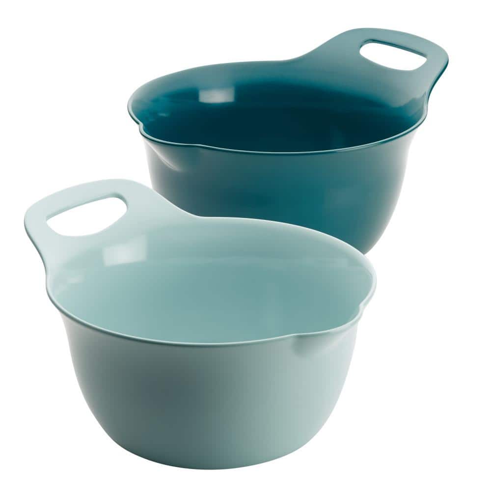 Rachael Ray Tools and Gadgets 2-Piece Light Blue and Teal Nesting Mixing Bowl Set