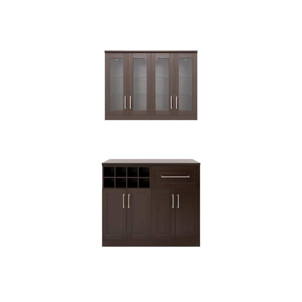 NewAge Products Home Bar 21 in. Espresso Cabinet Set (5-Piece)