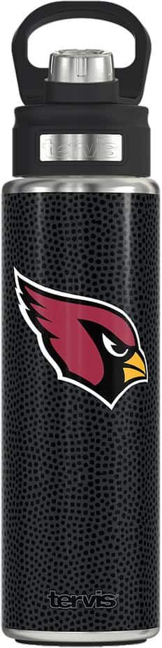 Tervis NFL AZ CARDS LOGO BK 24OZ Wide Mouth Water Bottle Powder Coated Stainless Steel Standard Lid