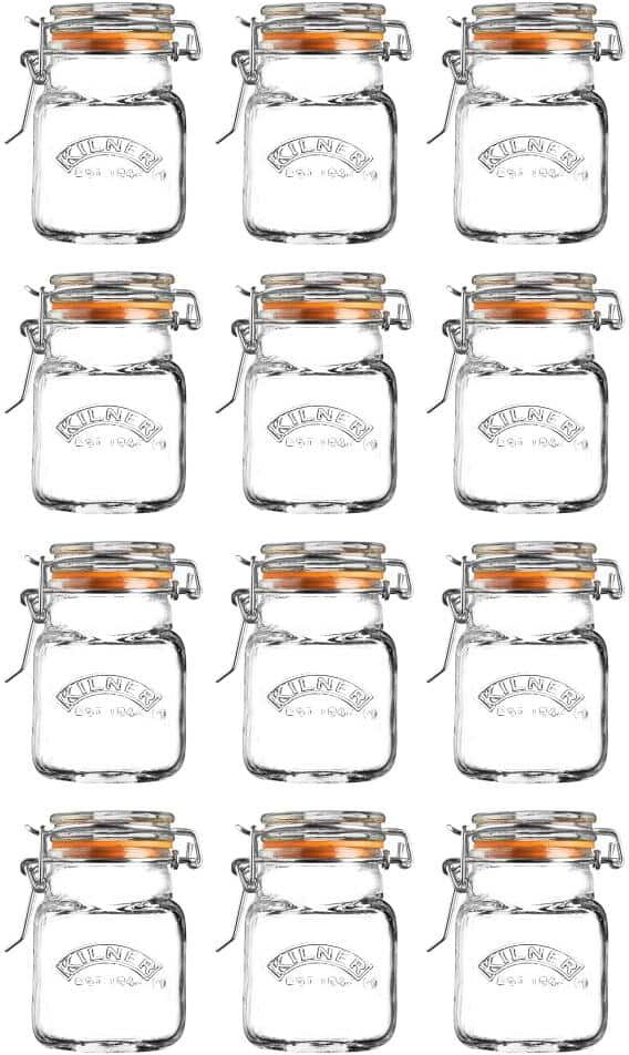 KILNER Clip Top Glass Spice Jar 2.4 oz. - (Set of 12)