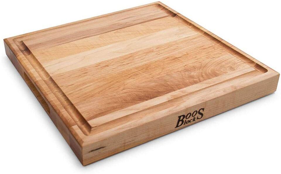 JOHN BOOS 15 in. x 15 in. Square Wooden Edge Grain Cutting Board with Juice Groove