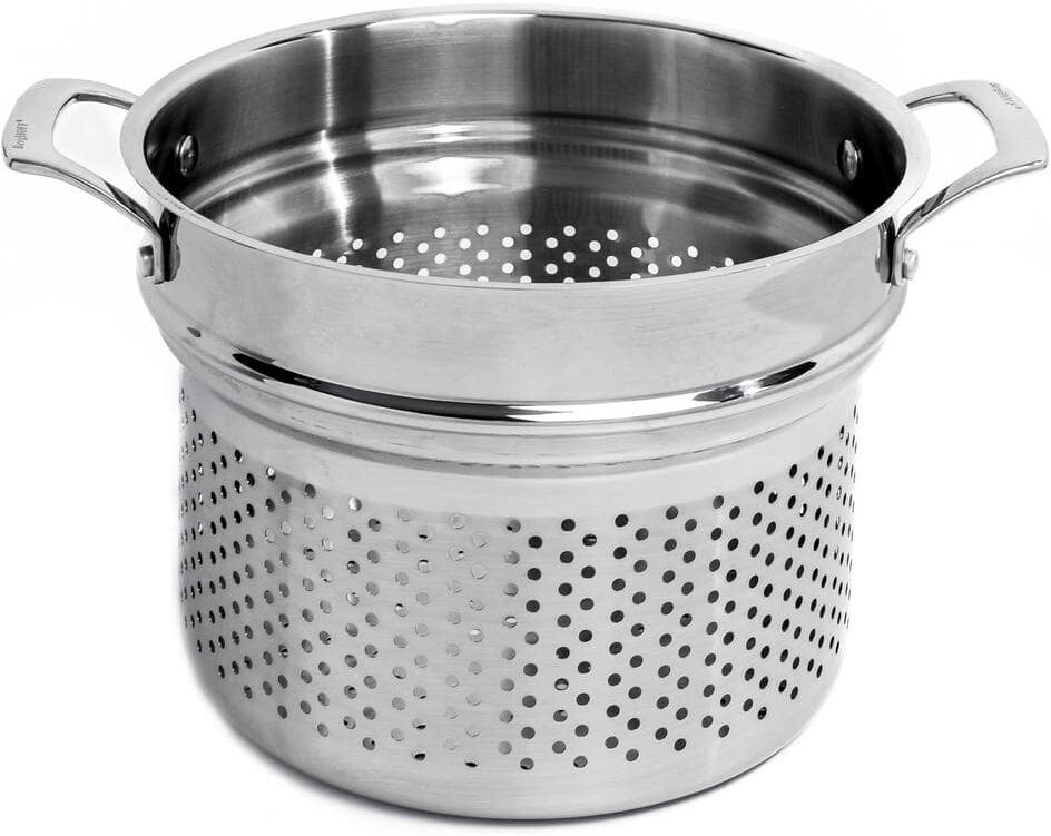 BergHOFF Professional 9.5 in. 18/10 Stainless Steel Tri-Ply Pasta Strainer Insert, 2qt