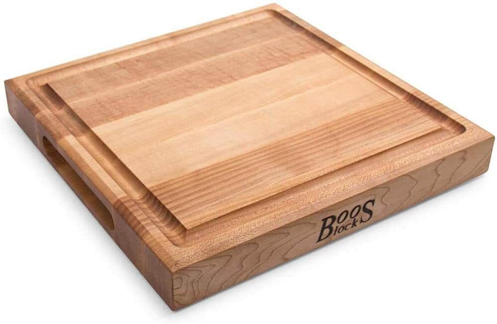 JOHN BOOS 12 in. x 12 in. Square Wood Edge Grain Cutting Board with Juice Groove