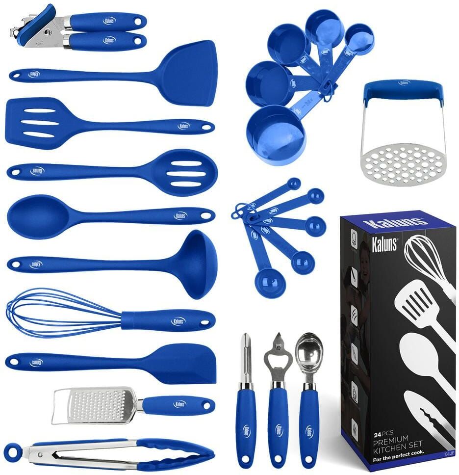 Kaluns Silicone Blue Kitchen Utensil (Set of 24)