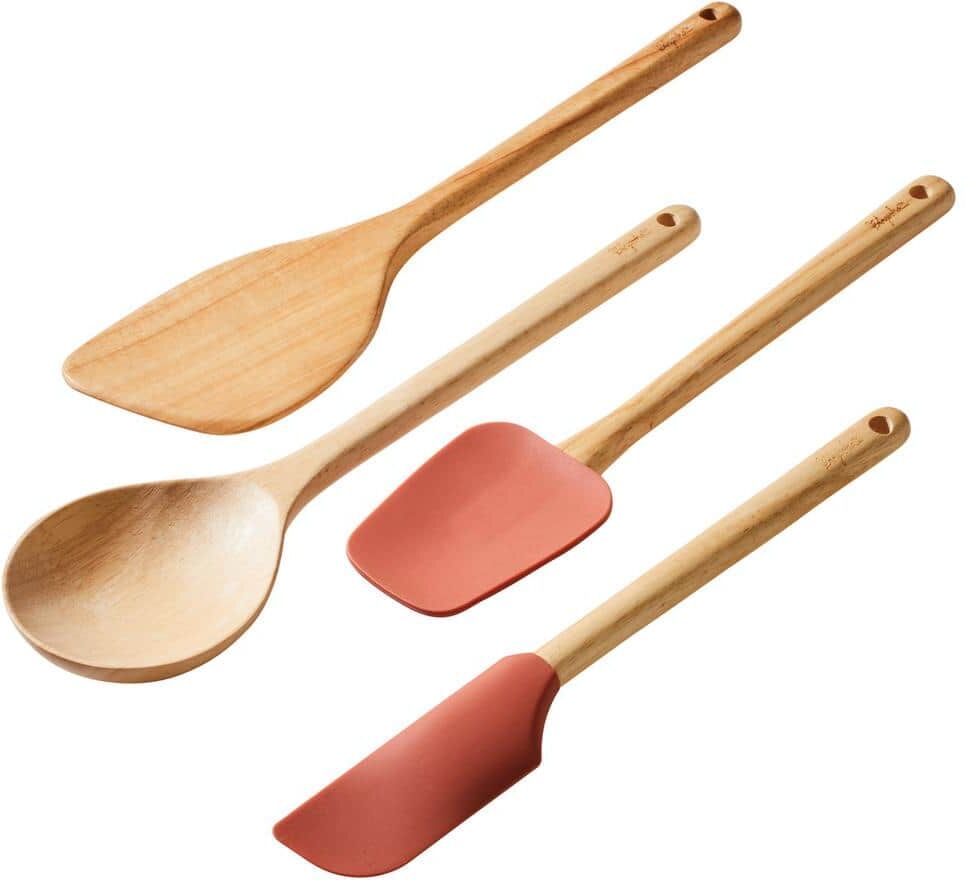 Ayesha Curry Tools and Gadgets 4-Piece Redwood Cooking Utensil Set