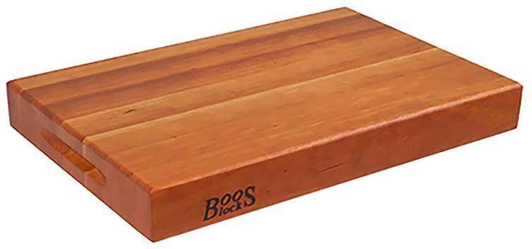 JOHN BOOS Block 18 in. x 12 in. Rectangular Cherry Wood Edge Grain Reversible Cutting Board