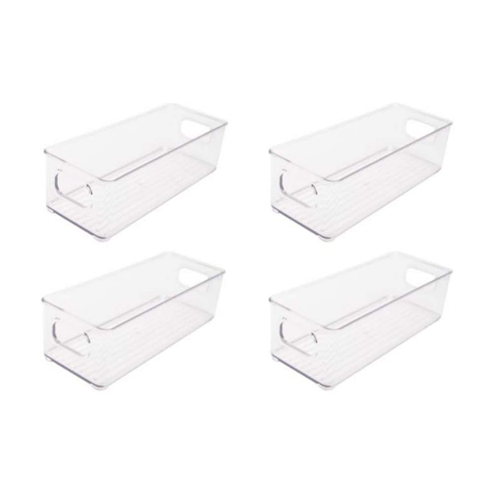 LEXI HOME 10 in. x 4.75 in. Acrylic Food Storage Container Kitchen Organizer 4-Pack