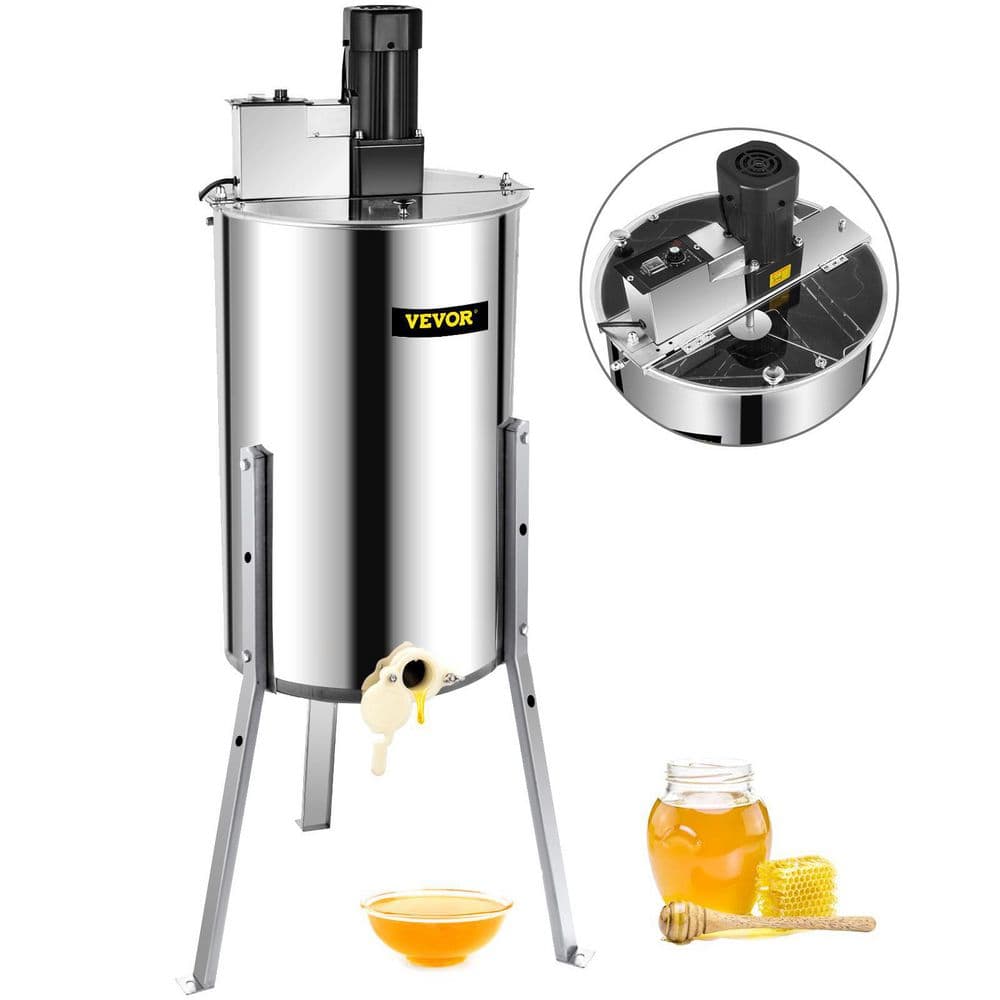 VEVOR 3 Frames Electric Extractor Spinner Bee Honey Extraction Separator Stainless Steel Beekeeping Equipment with Sta
