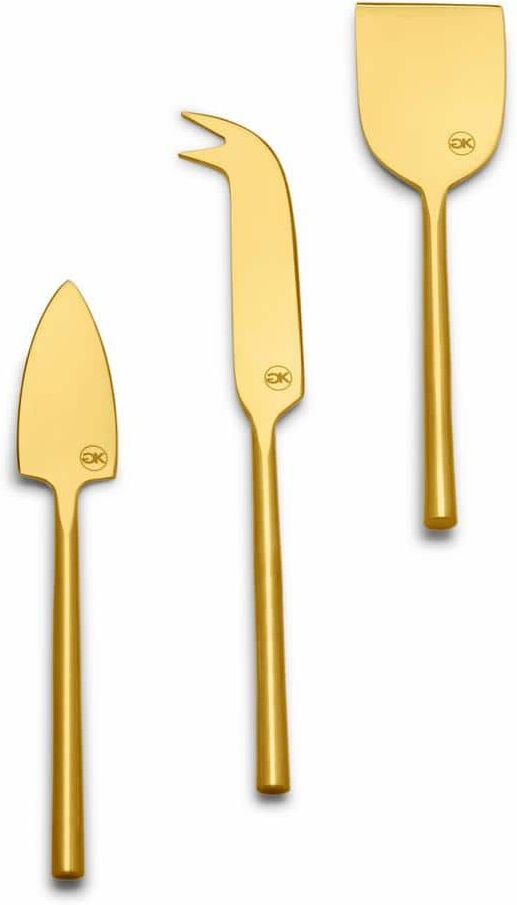 GAURI KOHLI Atlas Gold Cheese Knives (Set of 3)