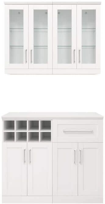 NewAge Products Home Bar 21 in. White Cabinet Set (5-Piece)