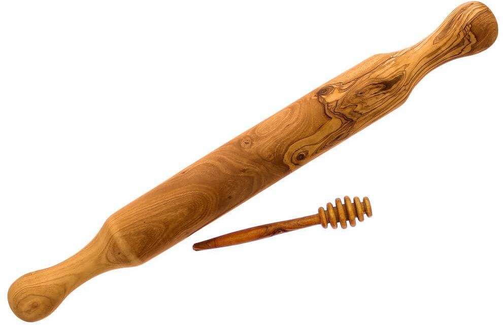 French Home FrenchHome Olive Wood Rolling Pin and Honey Dripper