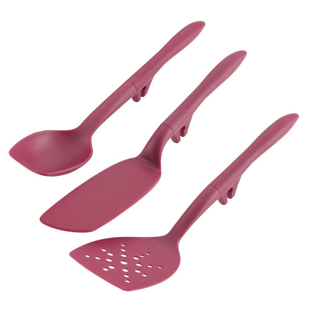 Rachael Ray Tools and Gadgets Lazy Spoon and Flexi Turner Set, 3-Piece, Burgundy