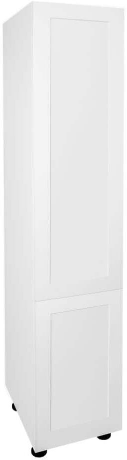 Cambridge Quick Assemble Modern Style, Shaker White 84 in Pantry Kitchen Cabinet (18 in. W x 24 in. D x 84 in H)