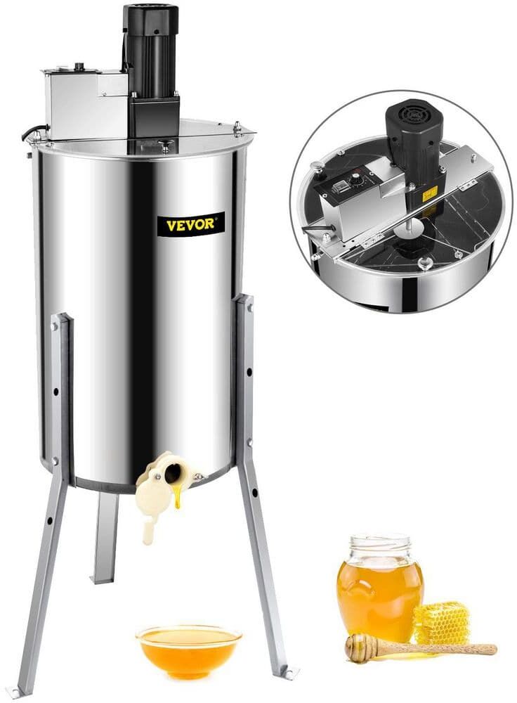 VEVOR 3 Frames Electric Extractor Spinner Bee Honey Extraction Separator Stainless Steel Beekeeping Equipment with Sta