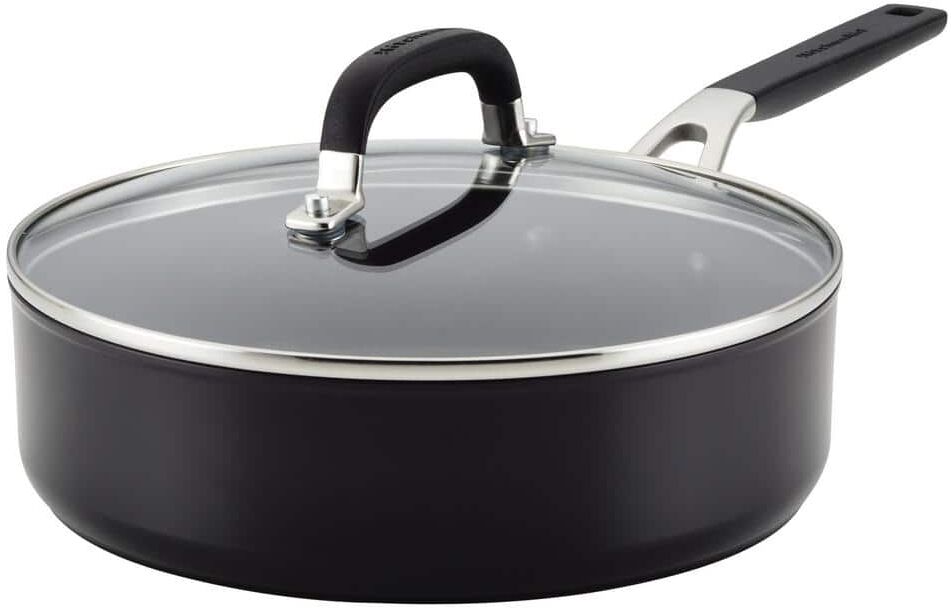 KitchenAid Hard Anodized Nonstick 3 qt. Hard Anodized Aluminum Nonstick Saute Pan with Lid