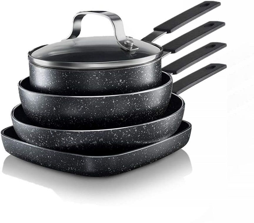 GRANITESTONE StackMaster 5-Piece Aluminum Non-Stick Diamond Infused Mini Cookware Set