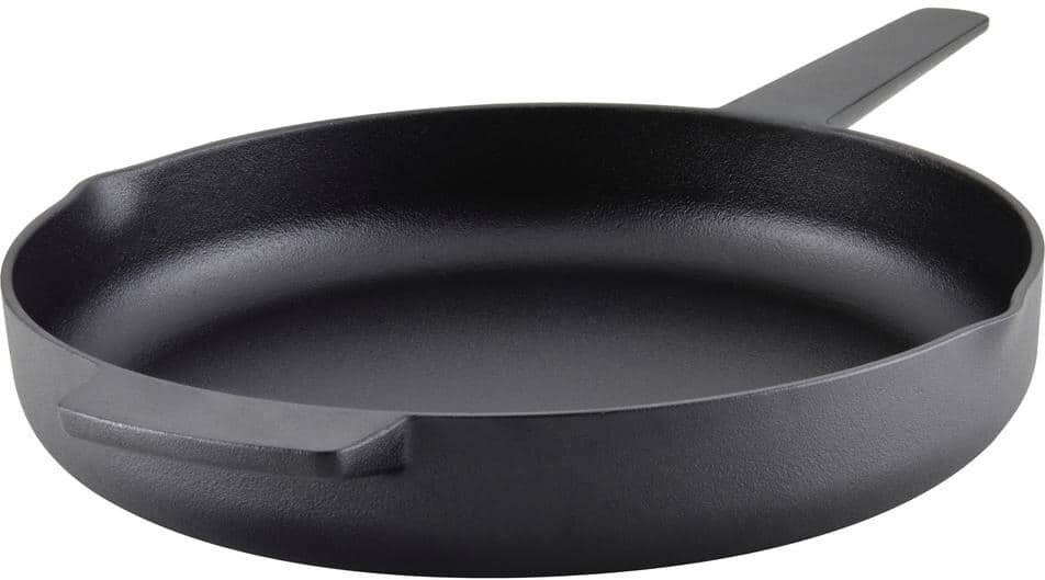 KitchenAid Seasoned Cast Iron 12 in. Cast Iron Frying Pan Black