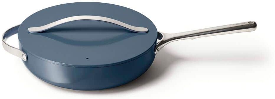 CARAWAY HOME 3 qt. Ceramic Nonstick Saute Pan in Navy