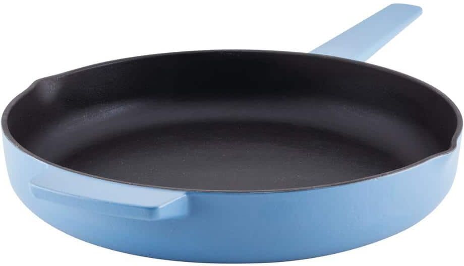 KitchenAid 12 in. Enameled Cast Iron Cast Iron Frying Pan in Blue Velvet