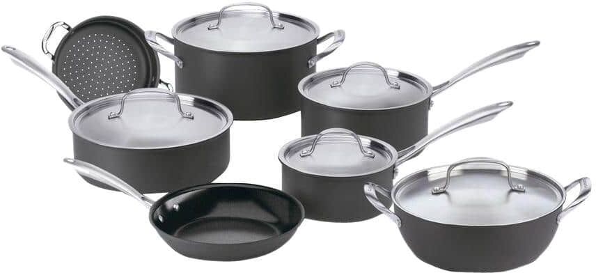 Cuisinart GreenGourmet 12-Piece Hard-Anodized Aluminum Ceramic Nonstick Cookware Set in Black