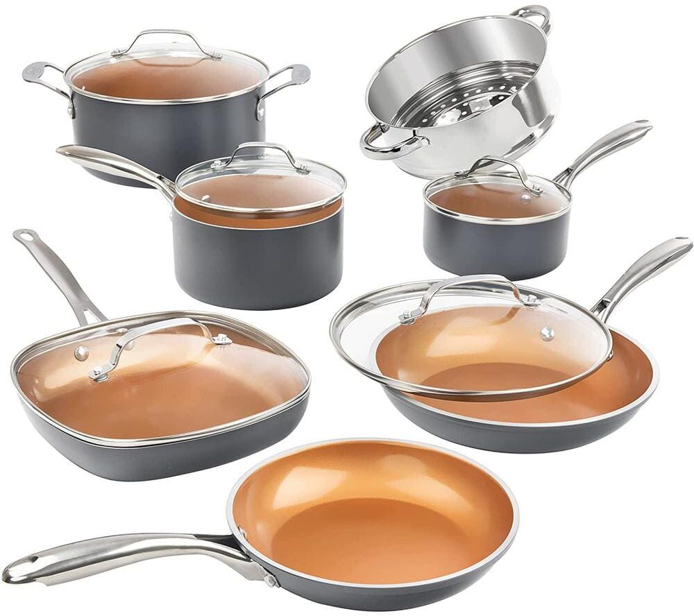 Gotham Steel 12-Piece Aluminum Ti-Ceramic Nonstick Coating Cookware Set