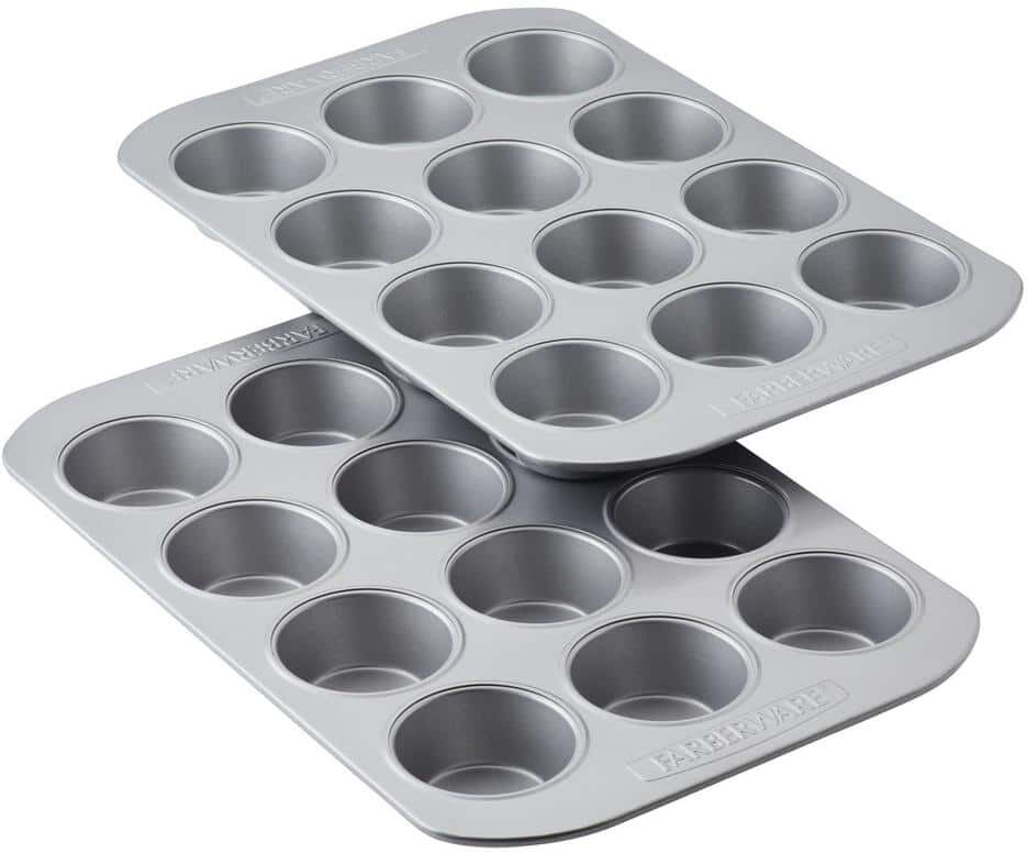 Farberware Bakeware 2-Piece Nonstick Steel 12-Cup Muffin Pans Set