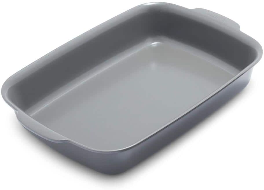 GreenPan Premiere Ovenware Healthy Ceramic Nonstick 13" x 9 in Rectangular Baking Pan in Gray