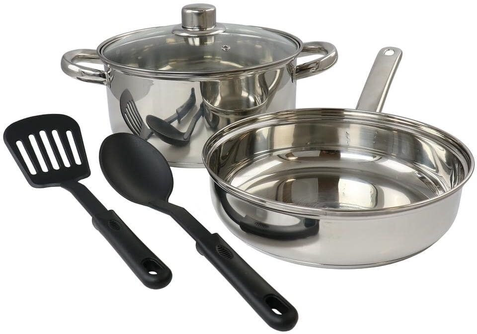 Gibson 5-Piece Mirror Polish Stainless Steel Cookware Set