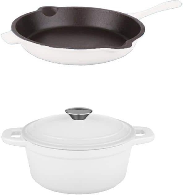 BergHOFF Neo 3-Piece Cast Iron Cookware Set in White