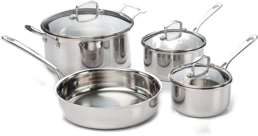 ExcelSteel 7-Piece Stainless Steel Cookware Set