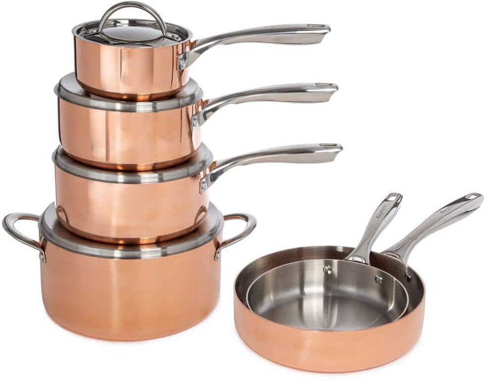 BergHOFF 10-Piece Copper Vintage Collection Polished Cookware Set