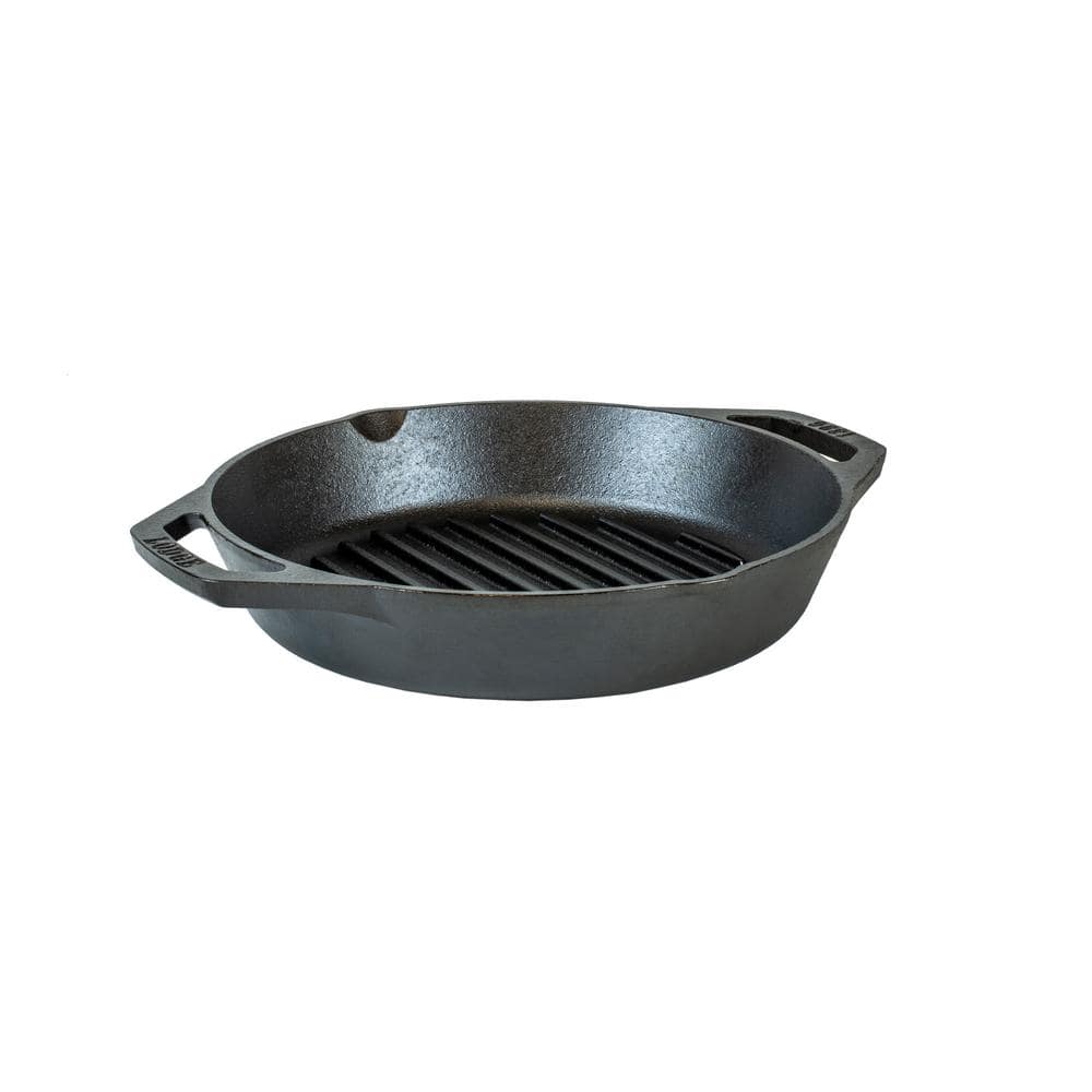 Lodge 10.25 in. Dual Handle Cast Iron Grill Pan
