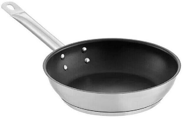 Aoibox 22 .75 in. Stainless Steel Nonstick Frying Pan in Silver with Aluminum-Clad Bottom Excalibur Coating